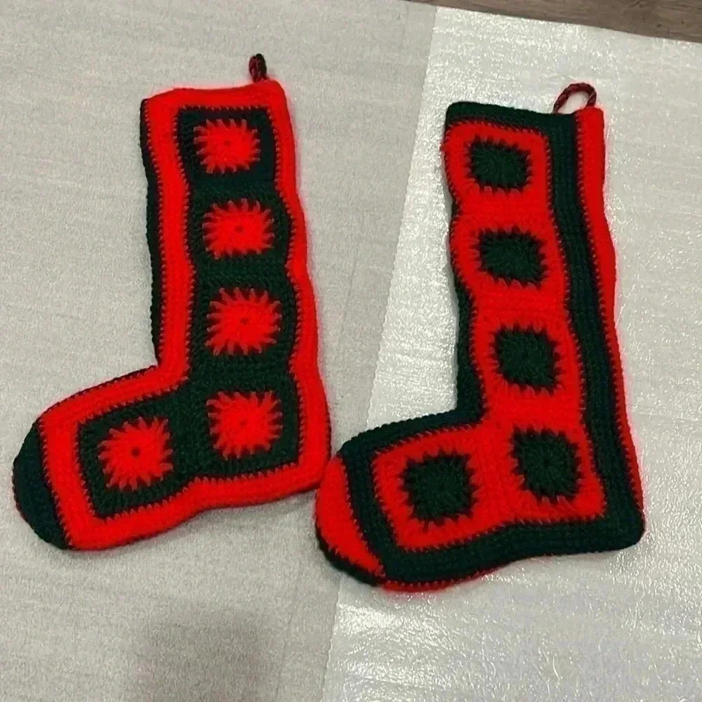 [L:16in]Hand Knitted  Christmas Stockings